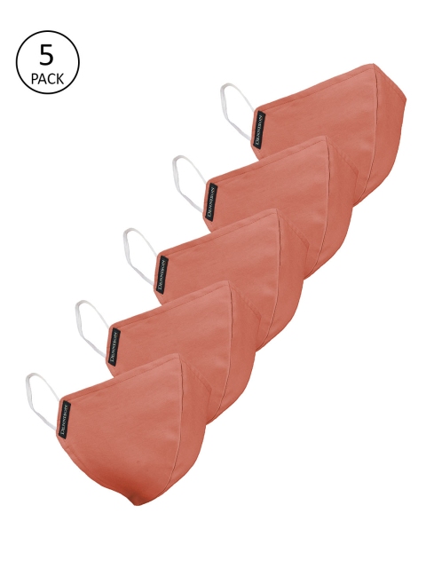 

DENNISON Unisex 5 Pcs Orange 2-Ply Water & Stain Repellent Reusable Protective Masks