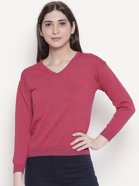 

Manola Women Red Self Design Knitted Top