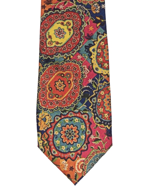 

The Tie Hub Multicoloured Flower Printed Broad Tie, Multi