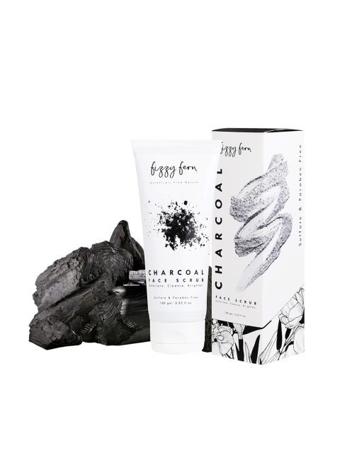 

Fizzy Fern Unisex Charcoal Face Scrub, With Turmeric & Tamarind Extract, Grey