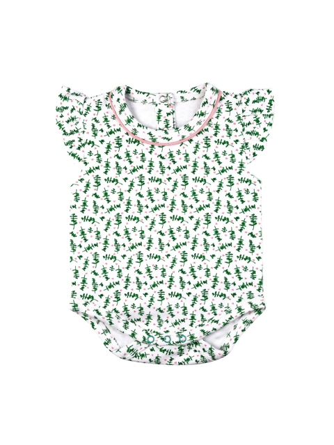 

Softsens Infant Girls White & Green Organic Cotton Printed Sustainable Bodysuit