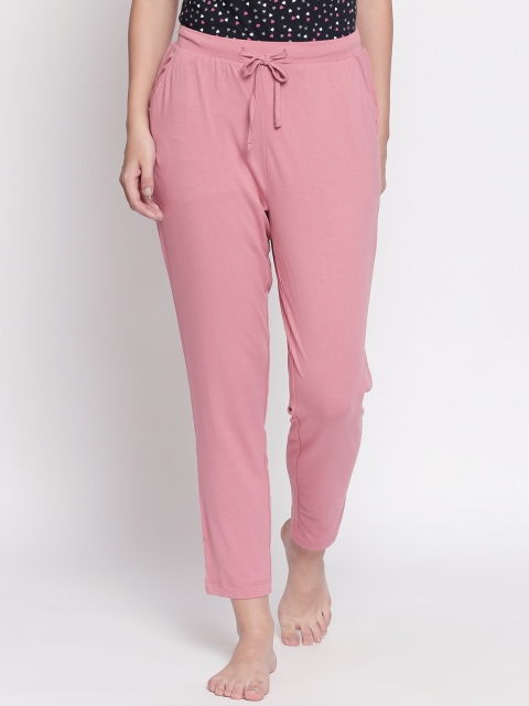 

Dreamz by Pantaloons Women Baby Pink Solid Lounge Pants