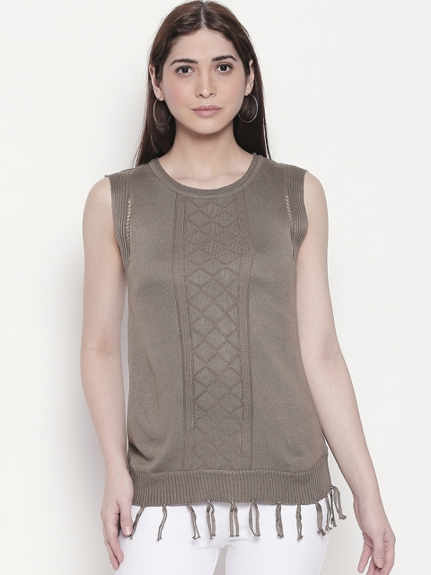 

Manola Women Brown Self Design Top
