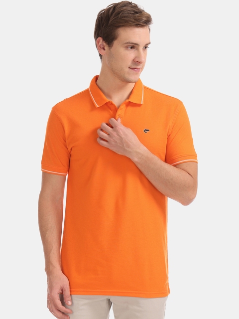 

Ruggers Men Orange Solid Polo Collar T-shirt