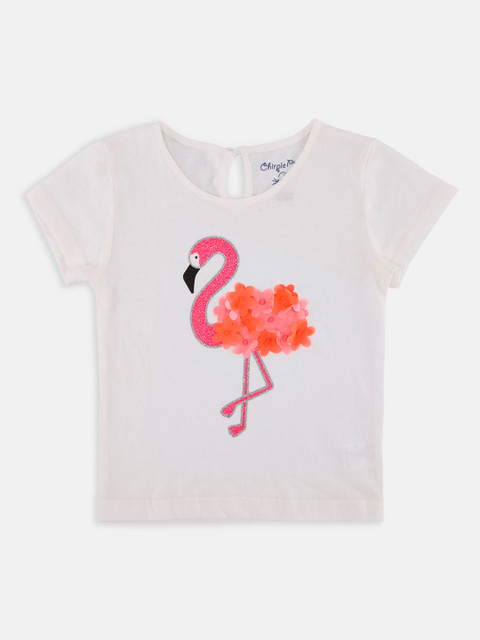 

Chirpie Pie by Pantaloons Girls Pink Printed Pure Cotton Top