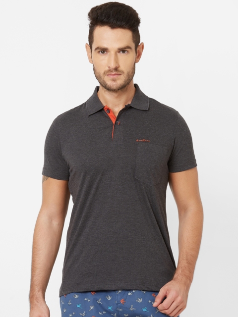 

Sweet Dreams Men Charcoal Black Solid Round Neck T-shirt