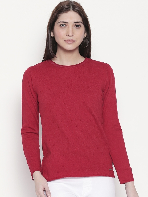 

Manola Women Red Self Design Top