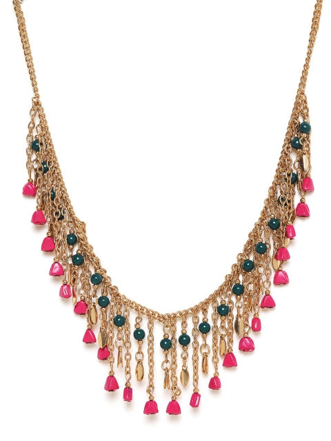 

Chumbak Multicoloured Rustic Route Necklace, Teal