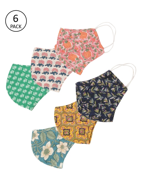 

Gnist Unisex 6 Pcs Printed 2-Ply Anti-Pollution Cloth Masks, Green