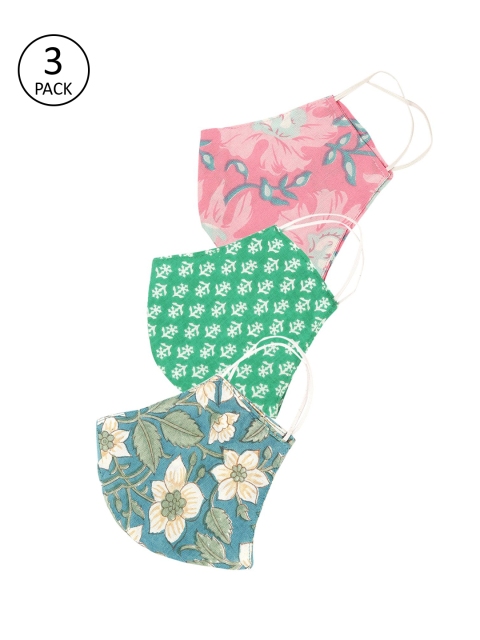

Gnist Unisex 3 Pcs Printed 2-Ply Anti-Pollution Cloth Masks, Green