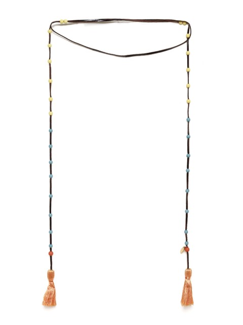 

Chumbak Brown Boho Happy Tassel Necklace