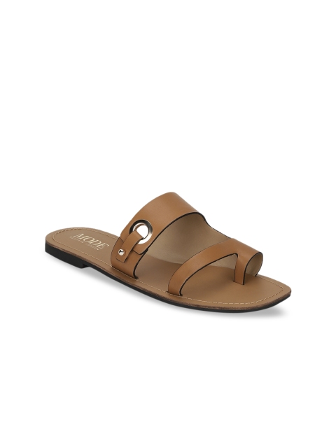 

Mode by Red Tape Women Olive Brown Solid One Toe Flats