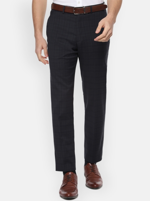 

Luxure by Louis Philippe Men Black Slim Fit Checked Formal Trousers