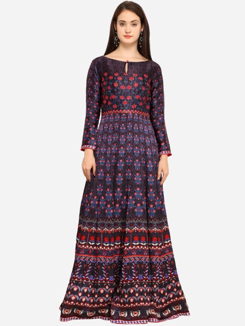 

Stylee LIFESTYLE Violet & Red Satin Semi-Stitched Dress Material