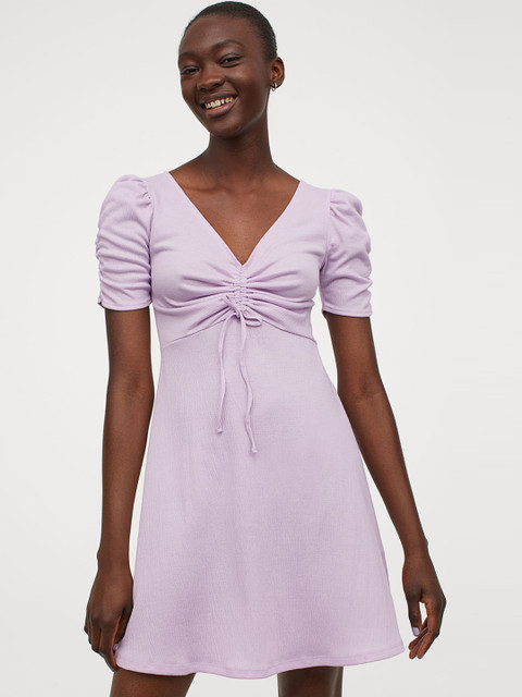 

H&M Lavender Puff-Sleeved Dress