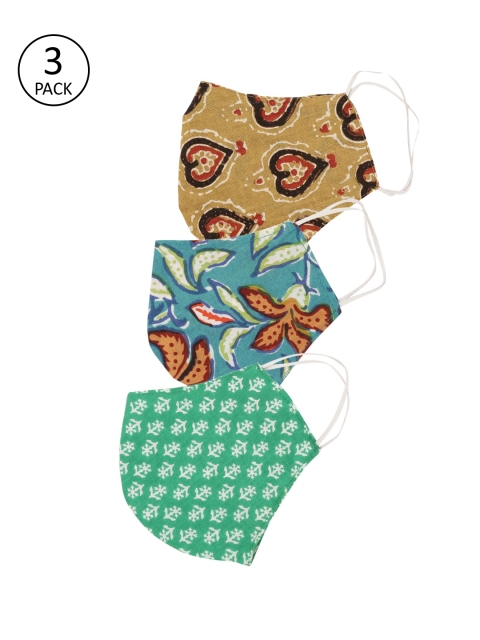 

Gnist Unisex 3 Pcs Printed 2-Ply Anti-Pollution Cloth Masks, Green