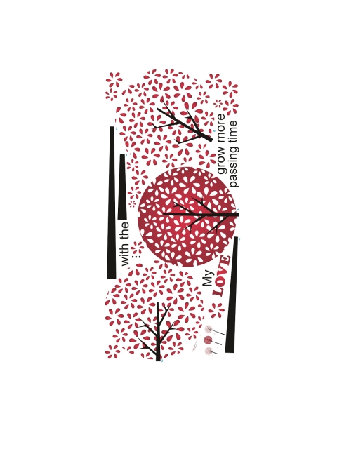 

WALLSTICK Black & Pink Love Grows With Time Large Vinyl Wall Sticker