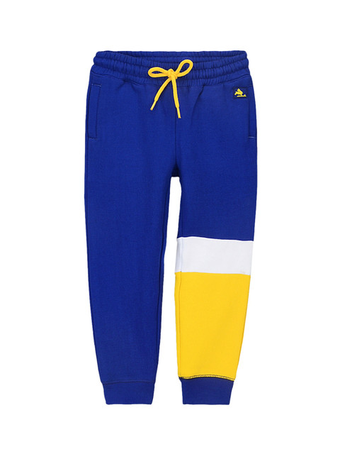 

Cherry Crumble Unisex Kids Blue & Yellow Regular Fit Printed Joggers