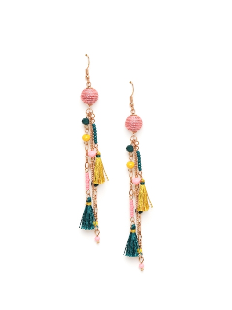 

Chumbak Multicoloured Contemporary Tasselled Drop Earrings, Multi