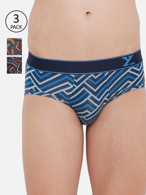 

XYXX Men IntelliSoft Antimicrobial Micro Modal Dualist Briefs XYBRF3PCKN374, Blue