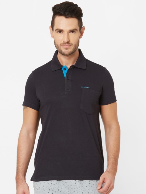 

Sweet Dreams Men Navy Blue Solid Round Neck T-shirt