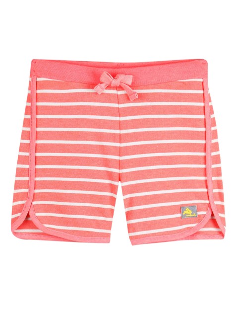 

Cherry Crumble Unisex Kids Coral Pink Striped Regular Fit Regular Shorts