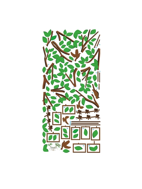 

WALLSTICK Green & Brown Large Vinyl Wall Sticker