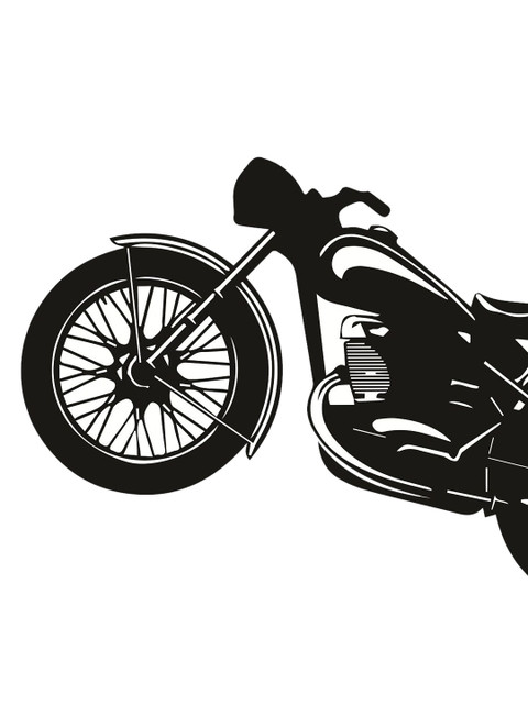 

WALLSTICK Black Motorcycle Large Vinyl Wall Sticker