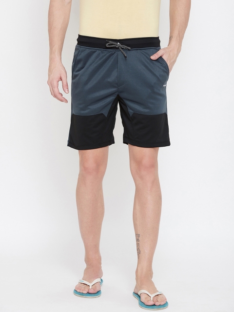 

armure Men Navy Blue & Black Colourblocked Lounge Shorts