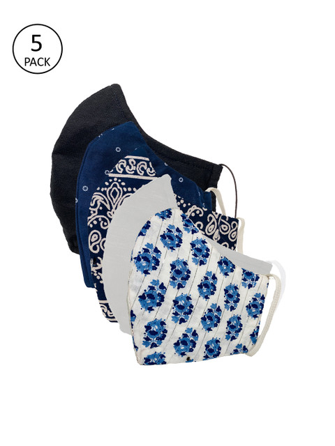 

Sera Kids 5 Pcs Printed 3-Ply Reusable Outdoor Fabric Masks, Blue