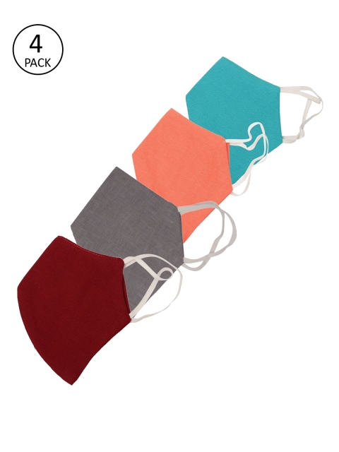 

Gnist Unisex 4 Pcs Solid 2-Ply Anti-Pollution Cloth Masks, Maroon