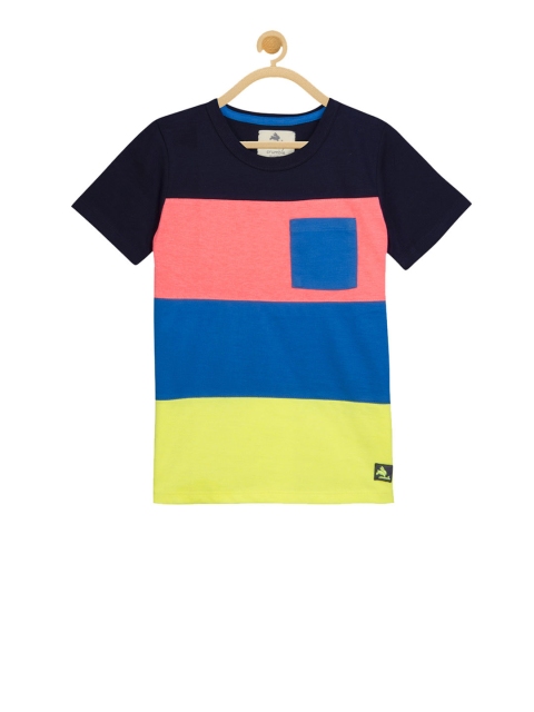 

Cherry Crumble Boys Multicoloured Colourblocked Round Neck T-shirt, Multi
