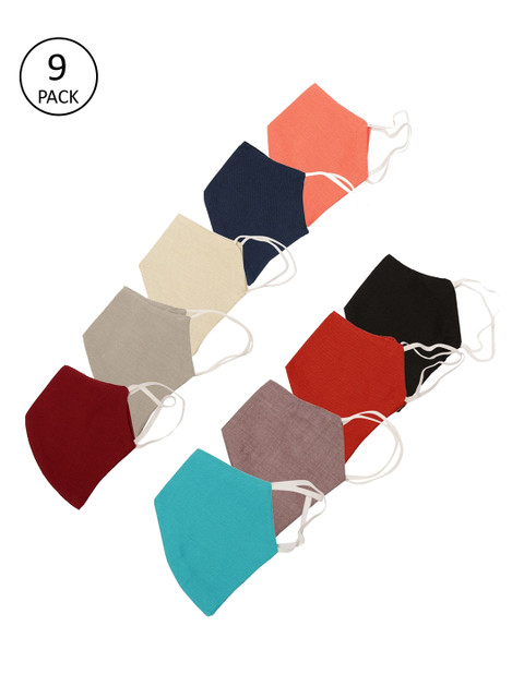 

GNIST Unisex Pack of 9 Pcs Multicoloured Reusable 2-Ply Protective Outdoor Masks, Multi