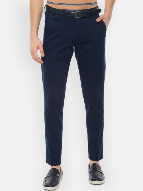 

Louis Philippe Sport Men Navy Blue Slim Fit Self Design Regular Trousers