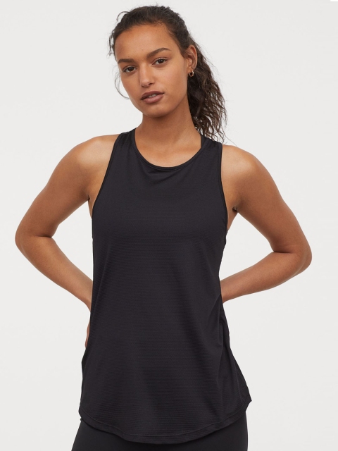 

H&M Women Black Solid Sports Vest Top