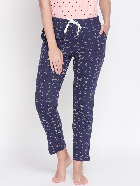 

Dreamz by Pantaloons Women Navy Blue Printed Lounge Pants