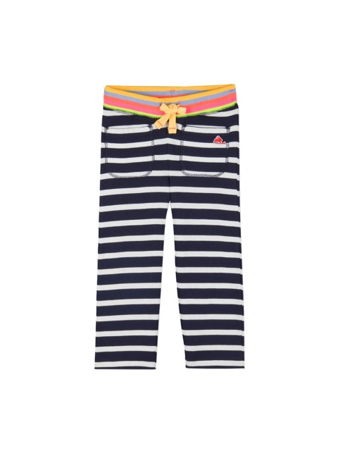 

Cherry Crumble Kids Navy Blue & White Striped Straight-Fit Track Pants