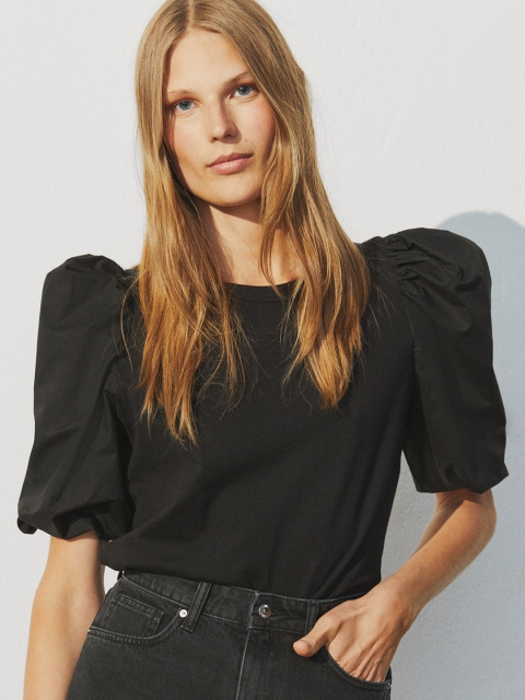 

H&M Women Black Solid Top