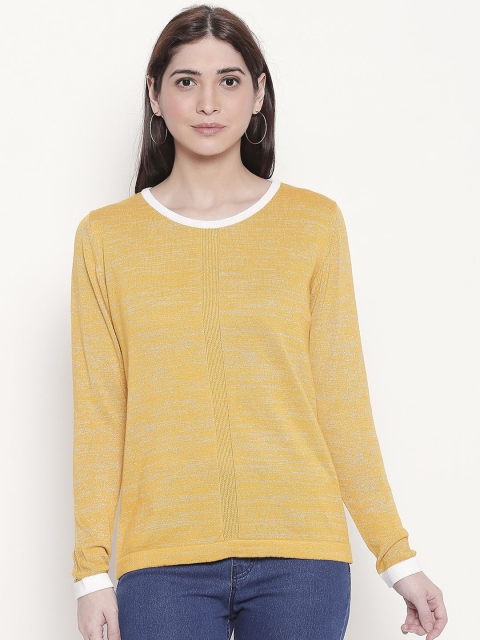 

Manola Women Yellow Self Design Top