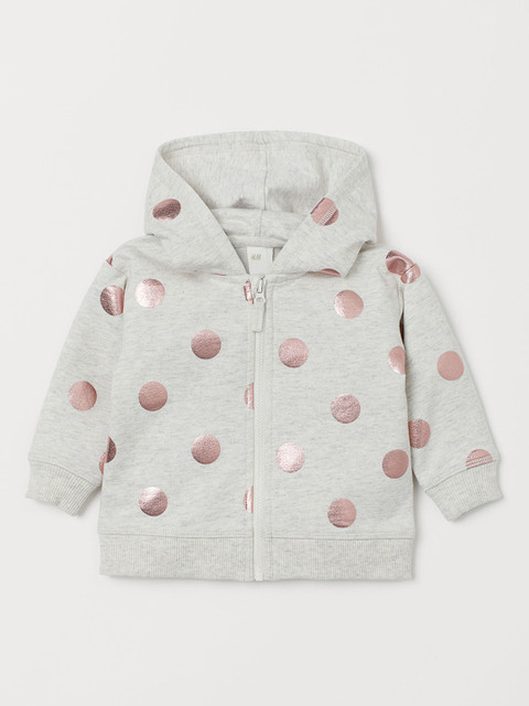 

H&M Girls Multicoloured Printed Hooded Sweatshirt, Multi