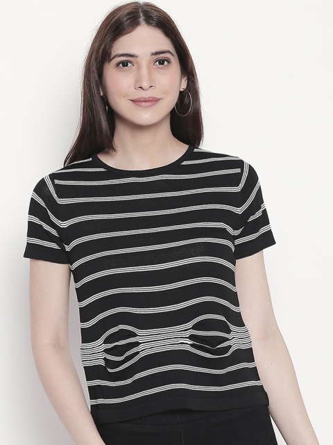 

Manola Women Black & White Striped Top