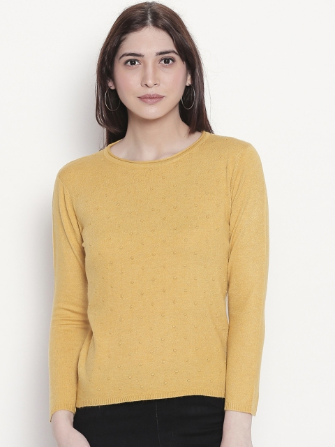 

Manola Women Yellow Self Design Top