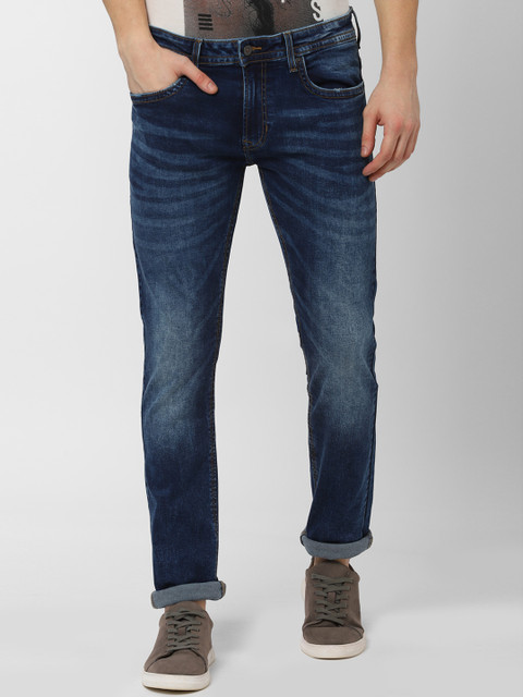 

Peter England Casuals Men Navy Blue Tapered Fit Mid-Rise Clean Look Stretchable Jeans