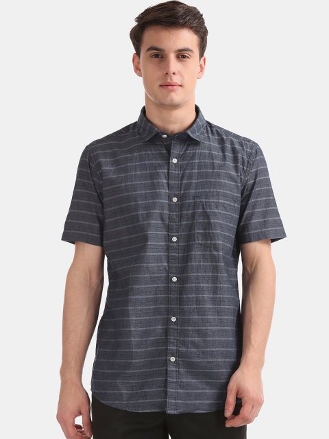 

Ruggers Men Blue & Beige Regular Fit Checked Formal Shirt