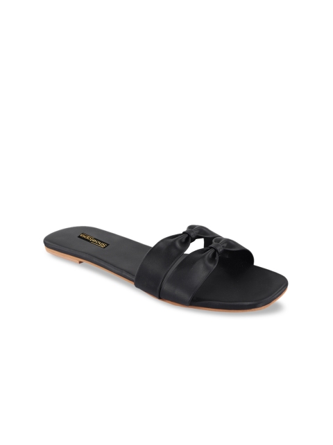 

Shoetopia Women Black Solid Open Toe Flats
