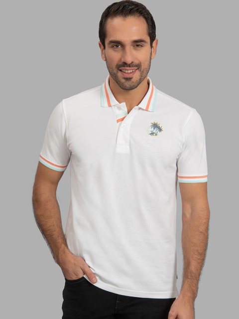 

Beverly Hills Polo Club Men White Solid Polo Collar T-shirt