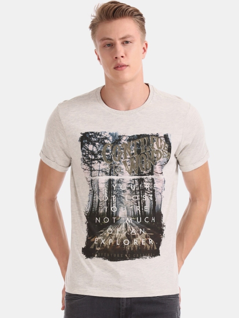 

Cherokee Men Grey Printed Round Neck T-shirt