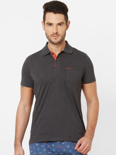 

Sweet Dreams Men Charcoal Black Solid Round Neck T-shirt