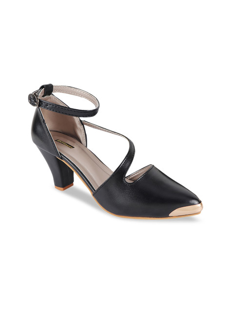 

Shoetopia Women Black Solid Sandals