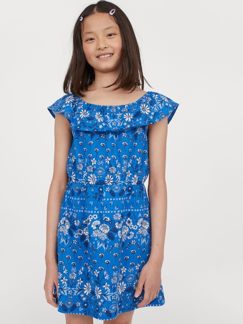 

H&M Blue Flounced Jersey Dress